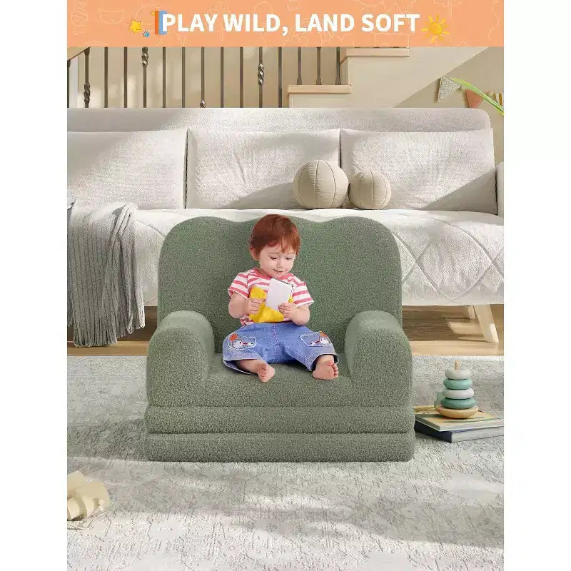 Canapé-lit pliable 2 en 1 confortable pour tout-petits, fauteuil convertible en mousse, cadeau pour filles et garçons