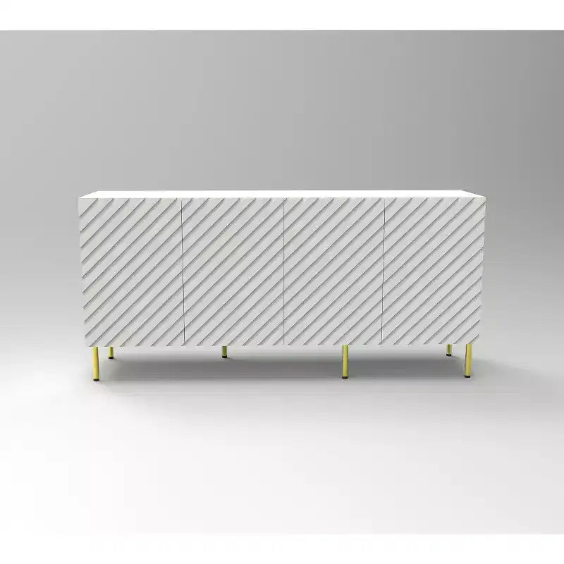 TROPOW 63 Buffet, Meuble d'Appoint avec 4 Étagères, Rangement, Résistant pour Entrée, Salle à Manger, Salon Blanc
