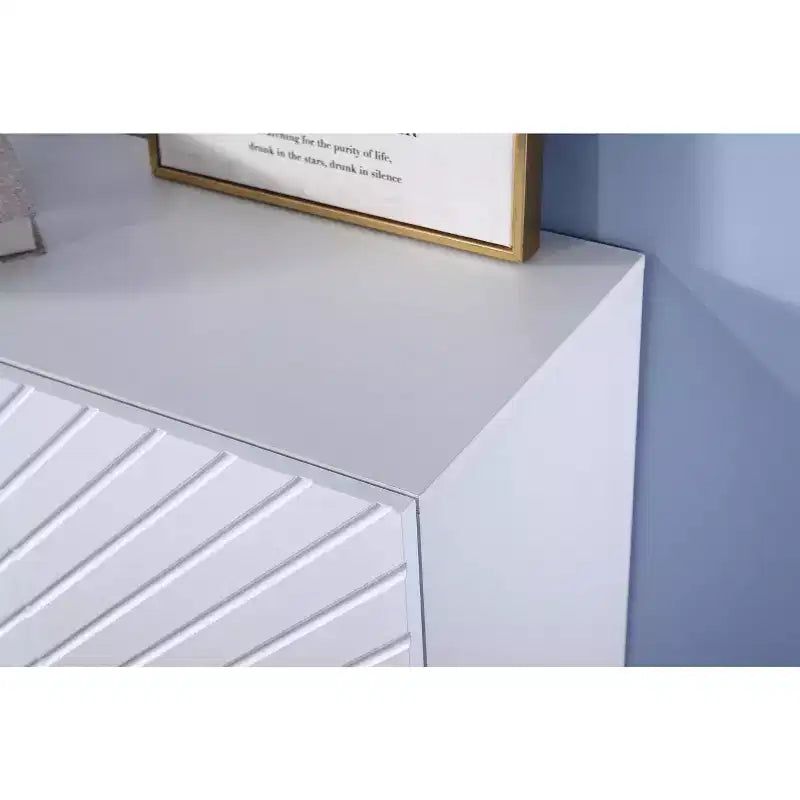 TROPOW 63 Buffet, Meuble d'Appoint avec 4 Étagères, Rangement, Résistant pour Entrée, Salle à Manger, Salon Blanc