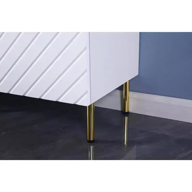 TROPOW 63 Buffet, Meuble d'Appoint avec 4 Étagères, Rangement, Résistant pour Entrée, Salle à Manger, Salon Blanc