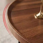 GustoWave Lot de 2 petites tables basses gigognes, table basse ronde en bois pour salon, chambre à coucher, noyer