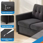 Canapé d'angle 115 places avec console centrale, porte-gobelets, coussins capitonnés et pochette de rangement, grand canapé 4 places pour appartement, salon