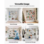 VEVOR Lot de 3 Panneaux Muraux en Grille, Présentoir Mural en Treillis Métallique de 61 x 183 cm, Étagère Murale d'Exposition d'Art, Grille Murale en Acier au Carbone, Noir