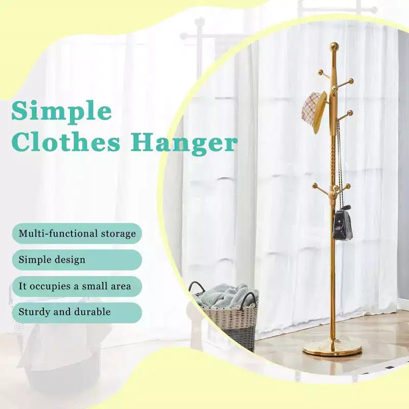 Porte-manteau GDFStudio Eira moderne 72''H en acier inoxydable avec support détachable