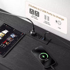 Meuble TV commode de 63 pouces avec 12 tiroirs, commode en tissu avec station de charge et lumières LED, étagères ouvertes pour TV de 65-75 pouces, meuble de divertissement moderne