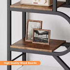 Coolmee Bibliothèque ouverte arquée à 6 niveaux, étagère géométrique en métal de 207,5 cm de hauteur, grande étagère de rangement pour chambre, salon, bureau
