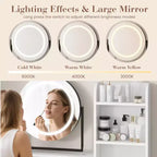 Coiffeuse de Maquillage avec Miroir Rotatif Réglable, Grande Coiffeuse de 74 cm avec 2 Tiroirs et Tabouret, Coiffeuse Moderne pour Chambre à Coucher