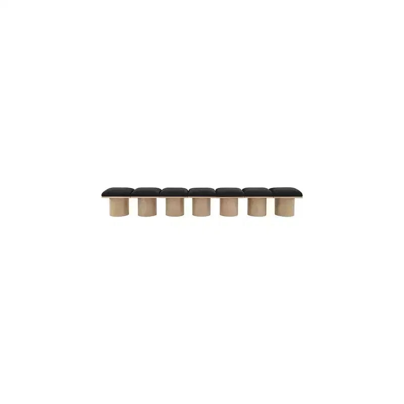 Banc Meridian Furniture Pavilion en tissu bouclé noir