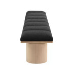 Banc Meridian Furniture Pavilion en tissu bouclé noir