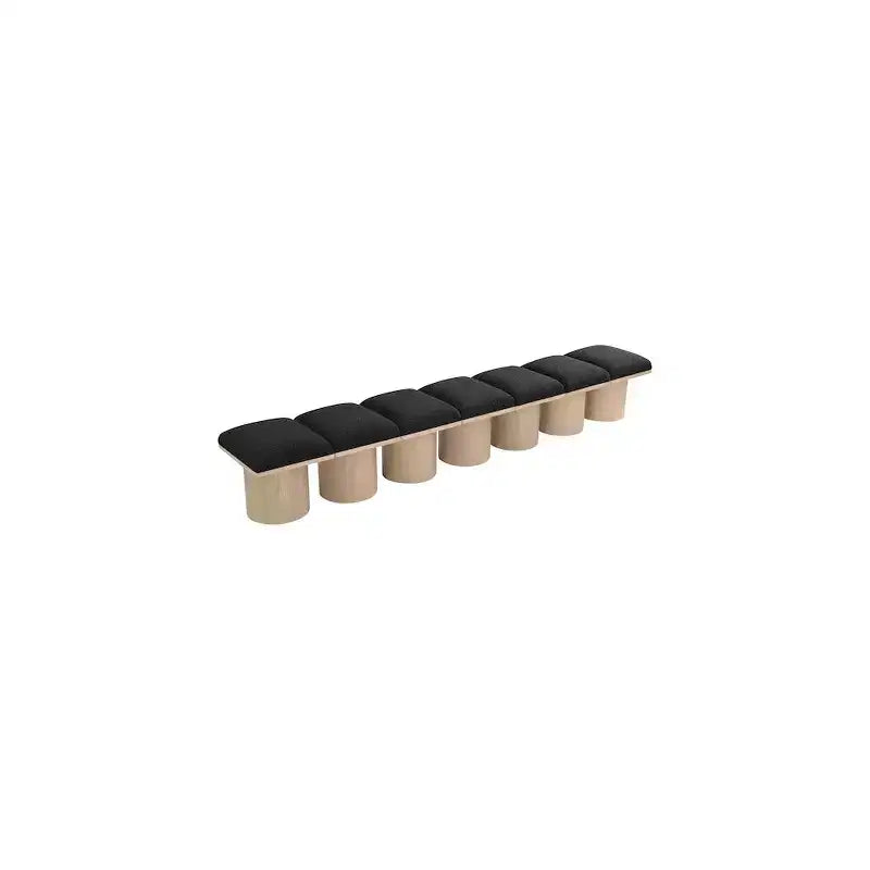 Banc Meridian Furniture Pavilion en tissu bouclé noir