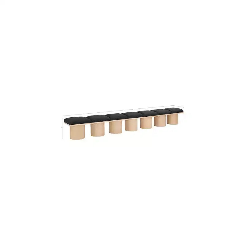 Banc Meridian Furniture Pavilion en tissu bouclé noir