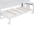 Lit escamotable double Merax tout-en-un avec bureau pliant, blanc