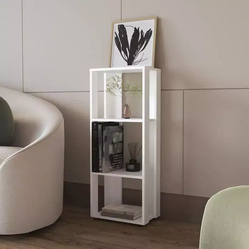 FM Furniture, Bibliothèque Modoc en mélamine avec rangements ouverts