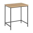 Lot de 2 tables d'appoint gigognes Alaterre Furniture avec plateaux en bois et bases en métal, tables d'appoint modernes et minimalistes pour salon, appartement ou dortoir, chêne