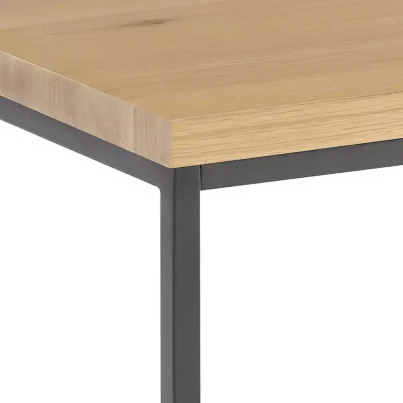 Lot de 2 tables d'appoint gigognes Alaterre Furniture avec plateaux en bois et bases en métal, tables d'appoint modernes et minimalistes pour salon, appartement ou dortoir, chêne
