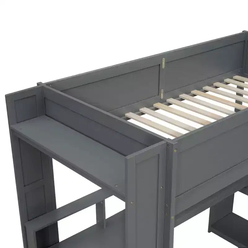Lit mezzanine gaming Polibi Ultimate avec bureau LED, station de recharge et rangements intégrés