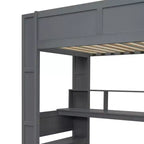 Lit mezzanine gaming Polibi Ultimate avec bureau LED, station de recharge et rangements intégrés