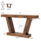 Table console de canapé de ferme à 2 niveaux de 63 po, Table étroite derrière le canapé, Table d'appoint extra-longue pour l'entrée, le foyer, le salon