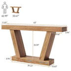Table console de canapé de ferme à 2 niveaux de 63 po, Table étroite derrière le canapé, Table d'appoint extra-longue pour l'entrée, le foyer, le salon