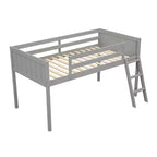 Lit mezzanine bas pour enfants, cadre de lit mezzanine junior en bois avec échelle pour filles garçons adolescents