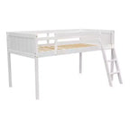 Lit mezzanine bas pour enfants, cadre de lit mezzanine junior en bois avec échelle pour filles garçons adolescents