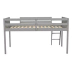 Lit mezzanine bas pour enfants, cadre de lit mezzanine junior en bois avec échelle pour filles garçons adolescents