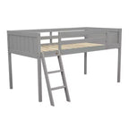 Lit mezzanine bas pour enfants, cadre de lit mezzanine junior en bois avec échelle pour filles garçons adolescents