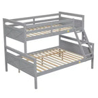 Lit superposé en bois deux places au-dessus d'un lit double pour enfants, avec barrière de sécurité, pour chambre à coucher ou dortoir