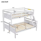 Lit superposé en bois deux places au-dessus d'un lit double pour enfants, avec barrière de sécurité, pour chambre à coucher ou dortoir