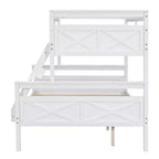 Lit superposé en bois deux places au-dessus d'un lit double pour enfants, avec barrière de sécurité, pour chambre à coucher ou dortoir