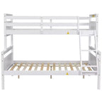 Lit superposé en bois deux places au-dessus d'un lit double pour enfants, avec barrière de sécurité, pour chambre à coucher ou dortoir
