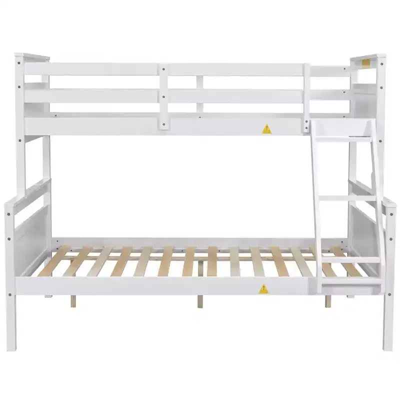 Lit superposé en bois deux places au-dessus d'un lit double pour enfants, avec barrière de sécurité, pour chambre à coucher ou dortoir