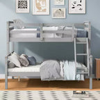 Lit superposé en bois deux places au-dessus d'un lit double pour enfants, avec barrière de sécurité, pour chambre à coucher ou dortoir
