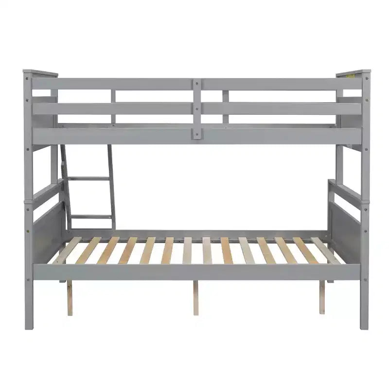 Lit superposé en bois deux places au-dessus d'un lit double pour enfants, avec barrière de sécurité, pour chambre à coucher ou dortoir