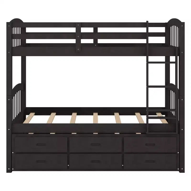 Lit superposé jumeau sur jumeau avec lit gigogne et tiroirs de rangement, lits superposés en bois massif pour meubles de chambre à coucher