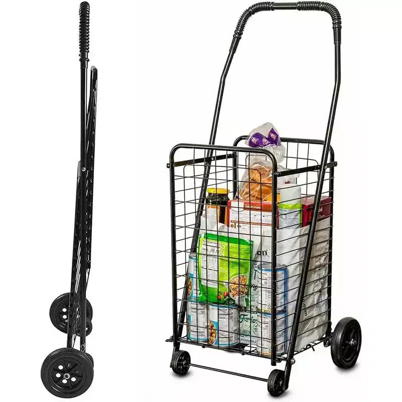 DMI Folding Utility Cart with Wheels, 90 lb Capacity Lightweight Rolling Cart with Carrying Case