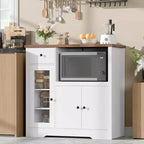 Meubles de cuisine à micro-ondes GustoWave avec rangement, avec 3 portes, 1 tiroir et étagères réglables, armoire de rangement de garde-manger