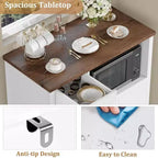 Meubles de cuisine à micro-ondes GustoWave avec rangement, avec 3 portes, 1 tiroir et étagères réglables, armoire de rangement de garde-manger