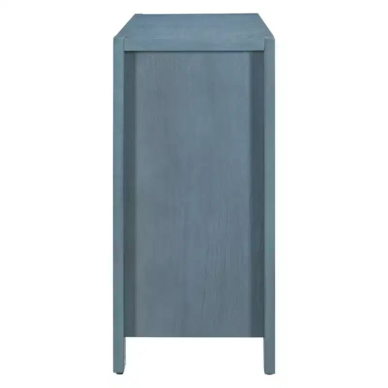 Hostack Buffet bahut de ferme 4 portes avec étagères réglables pour salle à manger et cuisine, bleu marine