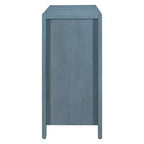 Hostack Buffet bahut de ferme 4 portes avec étagères réglables pour salle à manger et cuisine, bleu marine