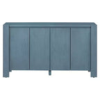 Hostack Buffet bahut de ferme 4 portes avec étagères réglables pour salle à manger et cuisine, bleu marine