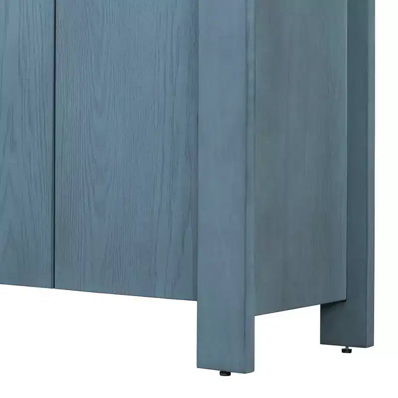 Hostack Buffet bahut de ferme 4 portes avec étagères réglables pour salle à manger et cuisine, bleu marine