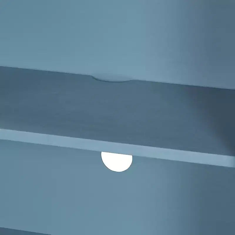 Hostack Buffet bahut de ferme 4 portes avec étagères réglables pour salle à manger et cuisine, bleu marine