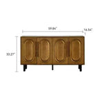 Buffet bahut ModernLuxe à 4 portes, table console en bois avec étagère réglable, marron - ModernLuxe
