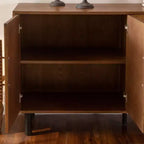 Buffet bahut ModernLuxe à 4 portes, table console en bois avec étagère réglable, marron - ModernLuxe