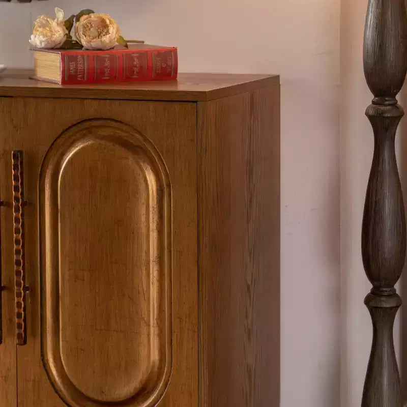 Buffet bahut ModernLuxe à 4 portes, table console en bois avec étagère réglable, marron - ModernLuxe