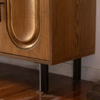 Buffet bahut ModernLuxe à 4 portes, table console en bois avec étagère réglable, marron - ModernLuxe