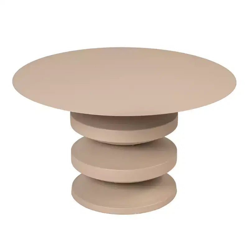 Storied Home Metal Accordion Coffee Table, Beige