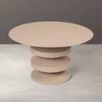 Table basse accordéon en métal Storied Home, beige