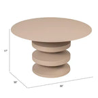 Table basse accordéon en métal Storied Home, beige